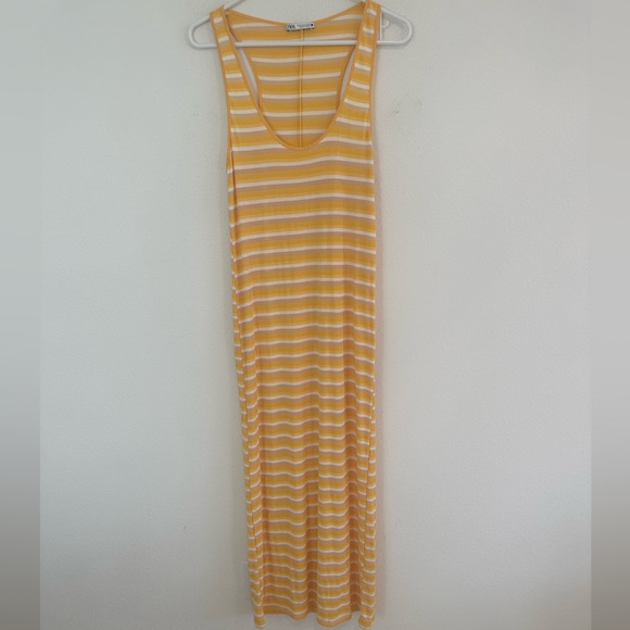 ZARA Striped Ribbed RicerBack Tank Maxi Dress Women’s - Picture 3 of 9